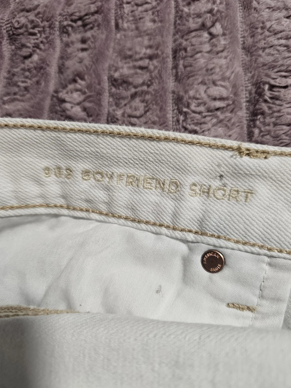 High-Rise Distressed White Denim Shorts - Women's